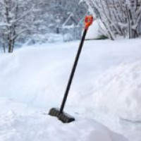 Snow shoveling by hand